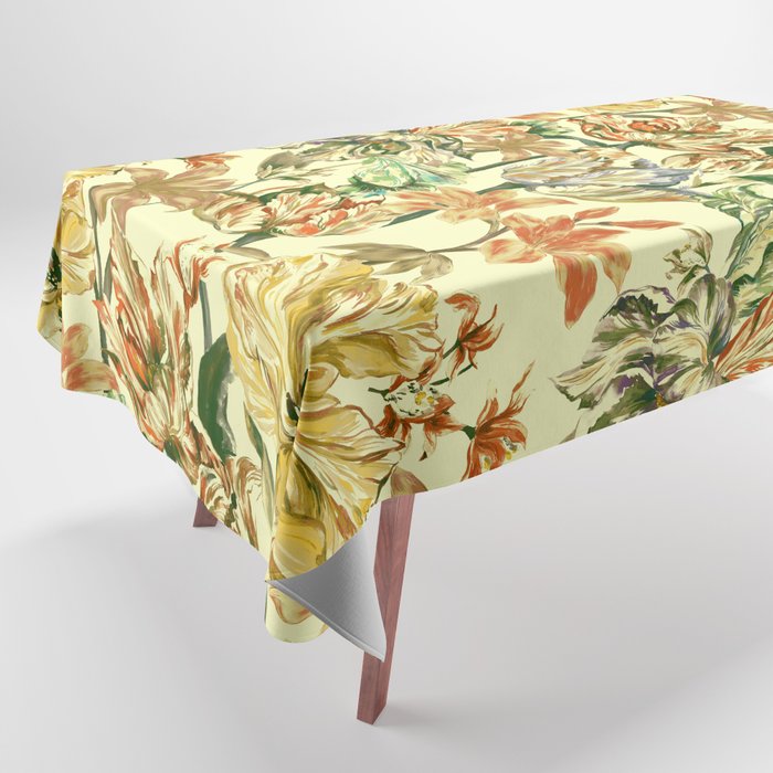 Watercolor Golden Bloom Tablecloth Gallery Image 1
