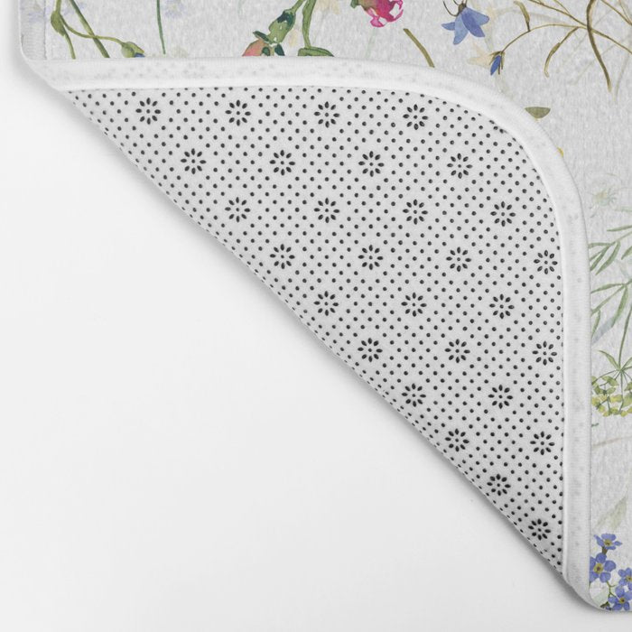 Scandinavian Midsummer Blue And Yellow Wildflowers Meadow  Bath Mat Gallery Image 2