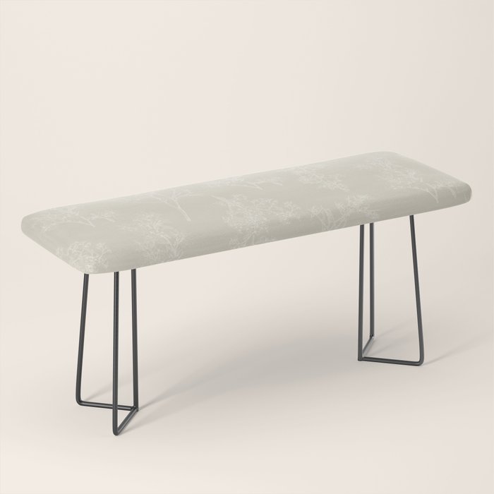 Botanical Cottage Floral Pattern in Light Mushroom Beige and Cream Bench Gallery Image 1