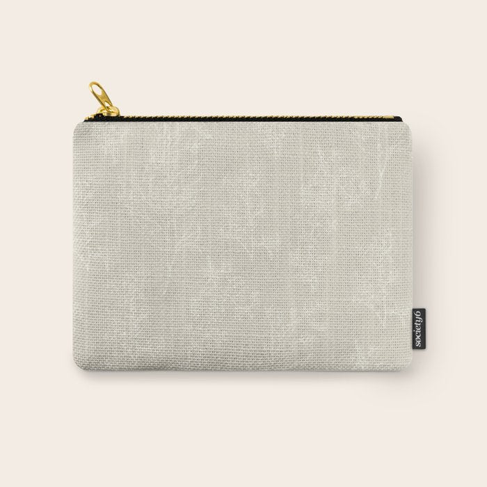 Botanical Cottage Floral Pattern in Light Mushroom Beige and Cream Carry All Pouch Gallery Image 1