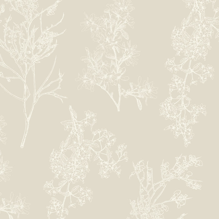 Botanical Cottage Floral Pattern in Light Mushroom Beige and Cream Coffee Mug Gallery Image 2