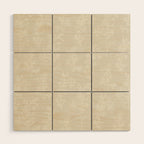 Botanical Cottage Floral Pattern in Light Mushroom Beige and Cream Wood Wall Art Gallery Image 1