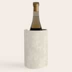Botanical Cottage Floral Pattern in Light Mushroom Beige and Cream Wine Chiller Gallery Image 1
