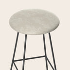 Botanical Cottage Floral Pattern in Light Mushroom Beige and Cream Stool Gallery Image 2