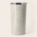 Botanical Cottage Floral Pattern in Light Mushroom Beige and Cream Travel Mug Gallery Image 1
