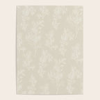Botanical Cottage Floral Pattern in Light Mushroom Beige and Cream Poster Gallery Image 4