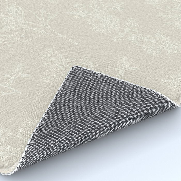 Botanical Cottage Floral Pattern in Light Mushroom Beige and Cream Rug Gallery Image 4