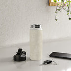 Botanical Cottage Floral Pattern in Light Mushroom Beige and Cream Water Bottle Gallery Image 4