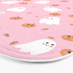  Cute Ghost Pumpkin Pink Halloween Bath Mat Gallery Image 3