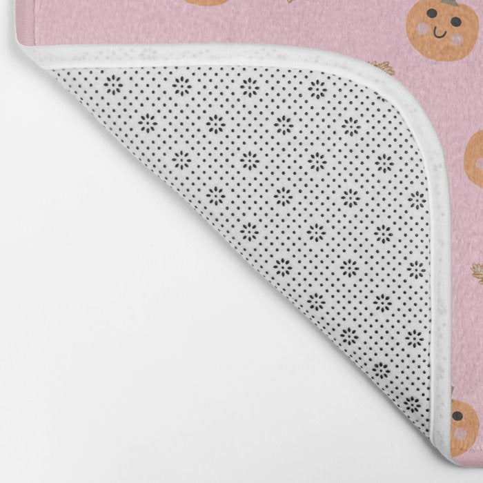  Cute Ghost Pumpkin Pink Halloween Bath Mat Gallery Image 2