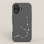 Aquarius Zodiac Star Constellation Line Art Grey iPhone Case Gallery Image 1