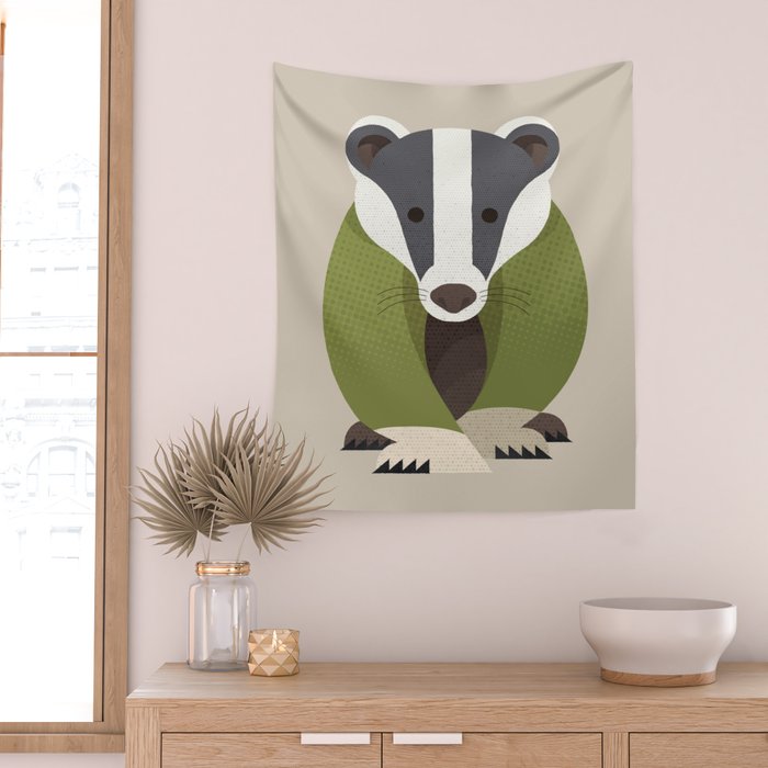 Whimsy Badger Wall Tapestry Gallery Image 2