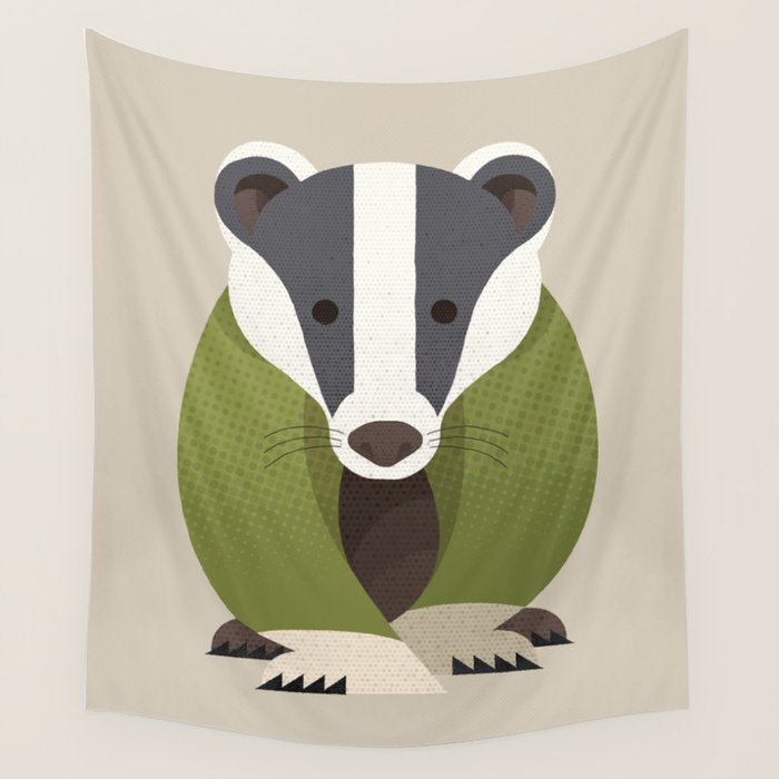Whimsy Badger Wall Tapestry Gallery Image 1