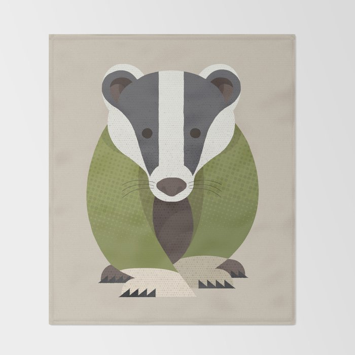 Whimsy Badger Throw Blanket Gallery Image 2