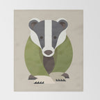 Whimsy Badger Throw Blanket Gallery Image 2