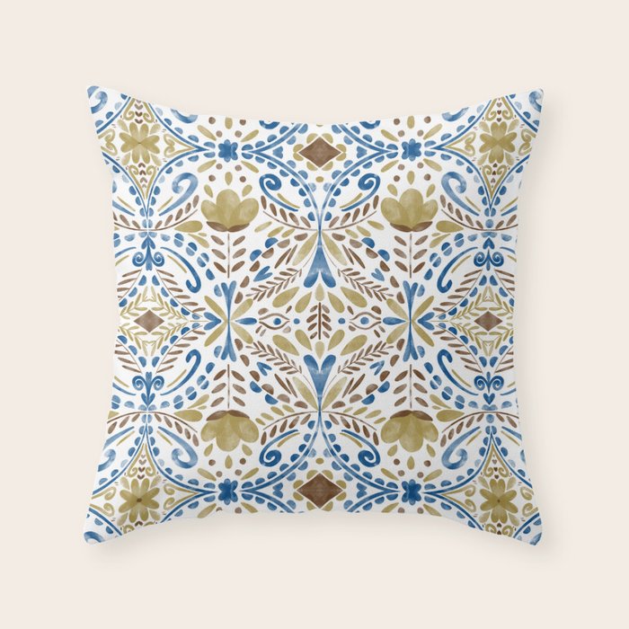 Intricate bohemian charm Throw Pillow Gallery Image 1