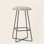 Wild Flowers Meadow Spring Garden Floral Watercolor Pink Stool Gallery Image 1