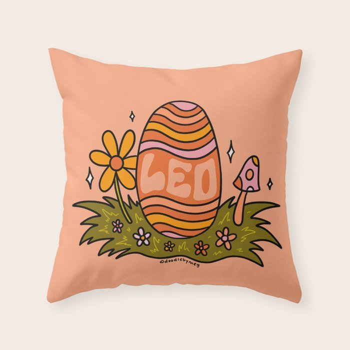 Leo Easter Egg Throw Pillow Gallery Image 1