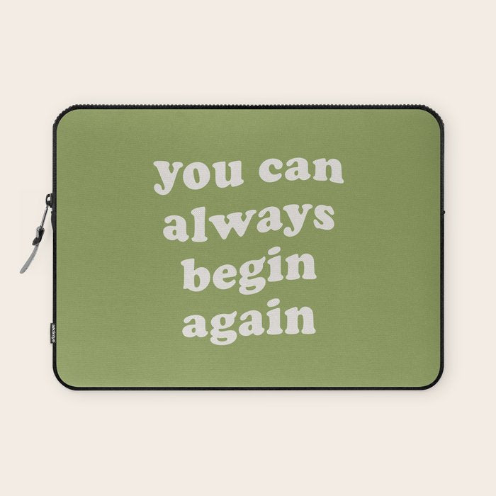 Begin Again Green Laptop Sleeve Gallery Image 1