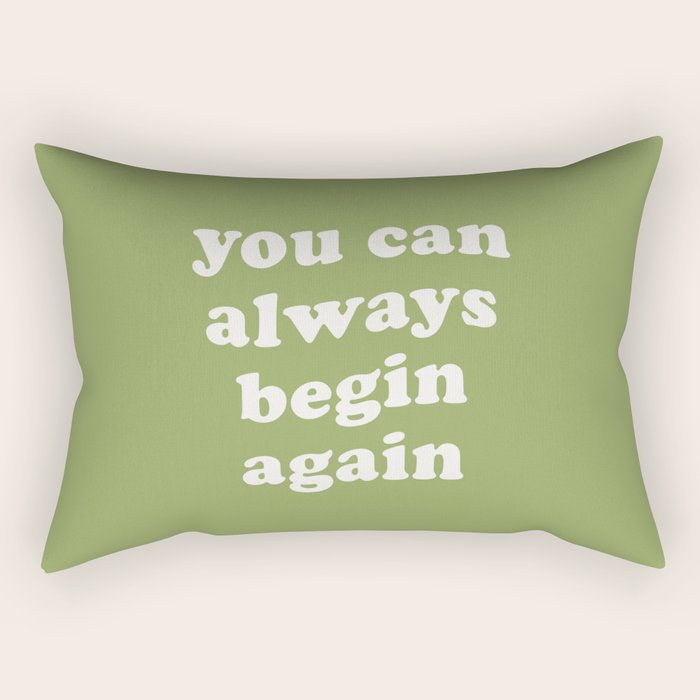 Begin Again Green Rectangular Pillow Gallery Image 2