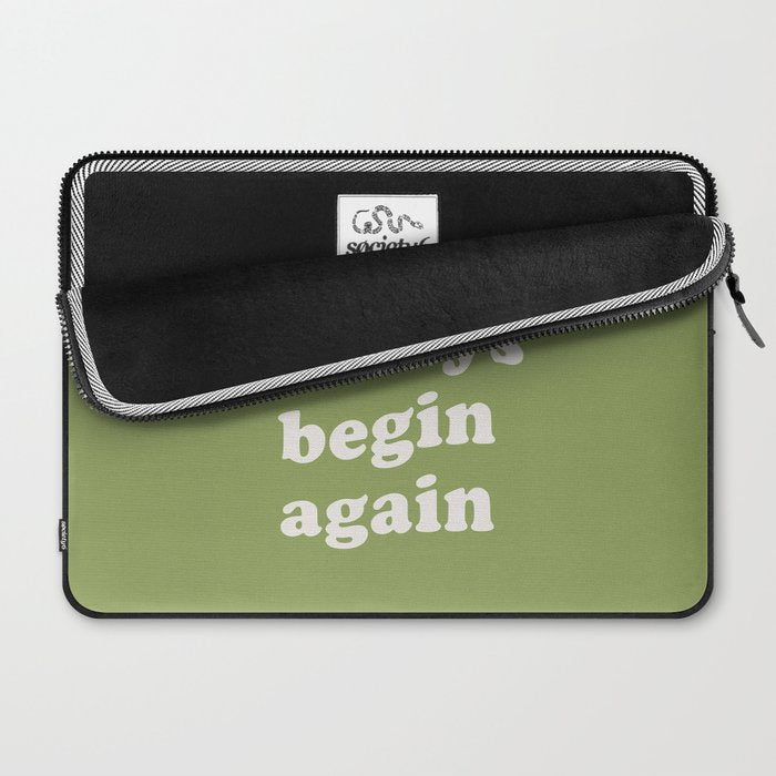Begin Again Green Laptop Sleeve Gallery Image 2