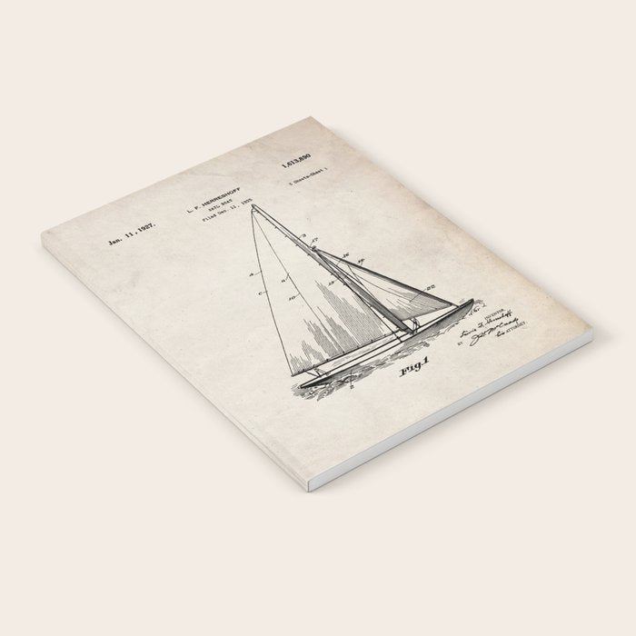 Sailboat Patent - Yacht Art - Antique Notebook Gallery Image 2