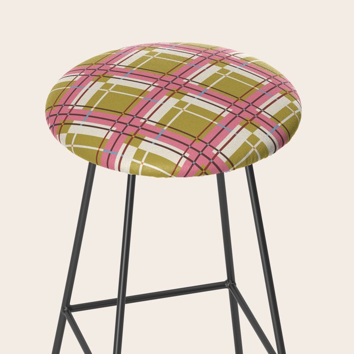 Bold Checked Design Stool Gallery Image 2