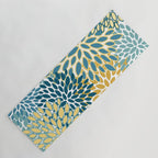 Modern Floral Prints, Teal and Yellow Yoga Mat Gallery Image 1