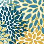 Modern Floral Prints, Teal and Yellow Coffee Mug Gallery Image 2