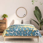 Modern Floral Prints, Teal and Yellow Comforter Gallery Image 3