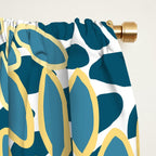 Modern Floral Prints, Teal and Yellow Window Curtain Gallery Image 2