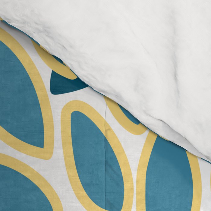 Modern Floral Prints, Teal and Yellow Comforter Gallery Image 4
