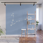 Pisces Zodiac Star Constellation Line Art Sky Blue Wall Mural Gallery Image 1
