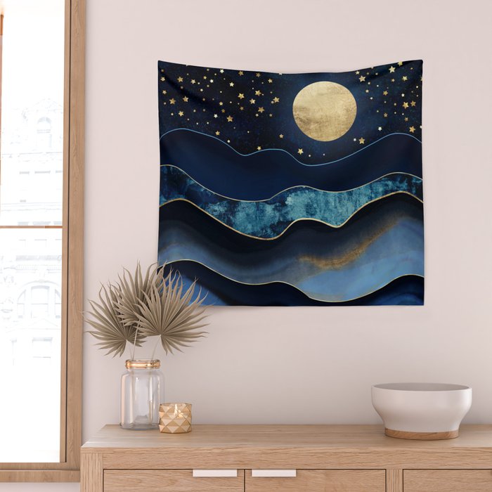 Golden Moon Wall Tapestry Gallery Image 2