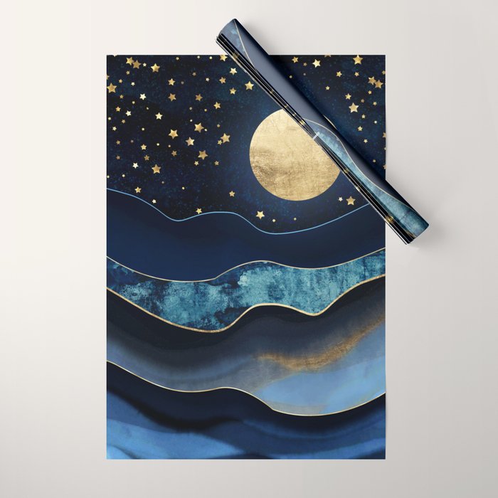 Golden Moon Wrapping Paper Gallery Image 1