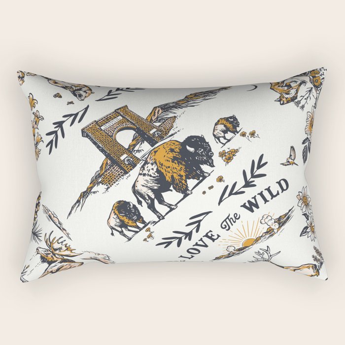 Vintage Yellowstone Pattern  Rectangular Pillow Gallery Image 1