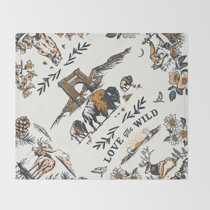 Vintage Yellowstone Pattern  Throw Blanket Gallery Image 2