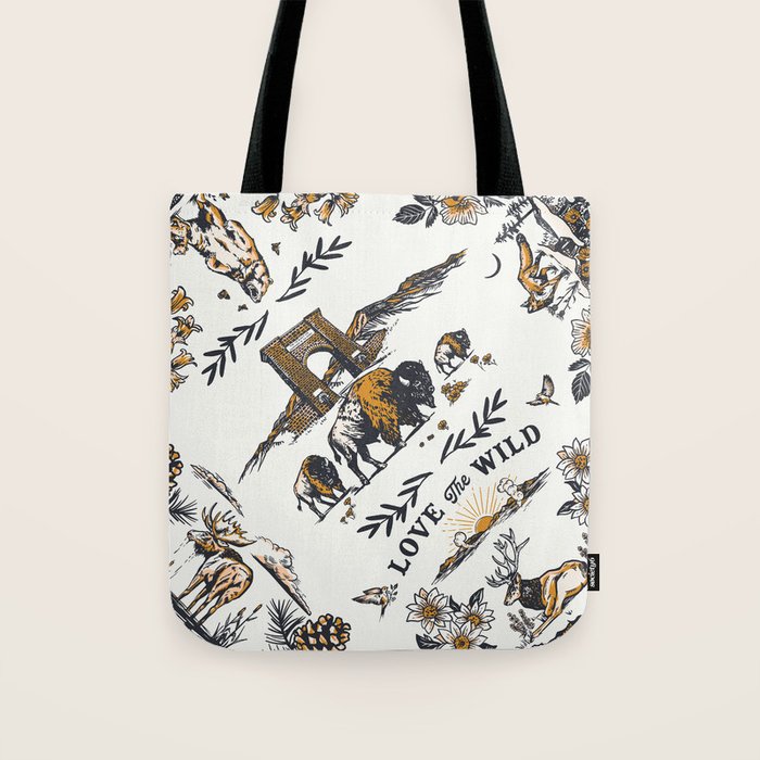 Vintage Yellowstone Pattern  Tote Bag Gallery Image 1