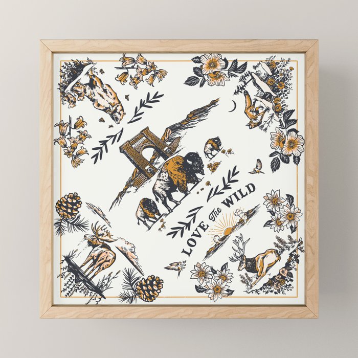 Vintage Yellowstone Pattern  Mini Art Print Gallery Image 1