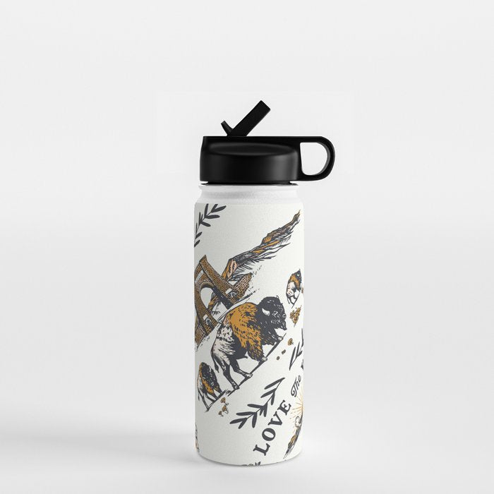 Vintage Yellowstone Pattern  Water Bottle Gallery Image 1