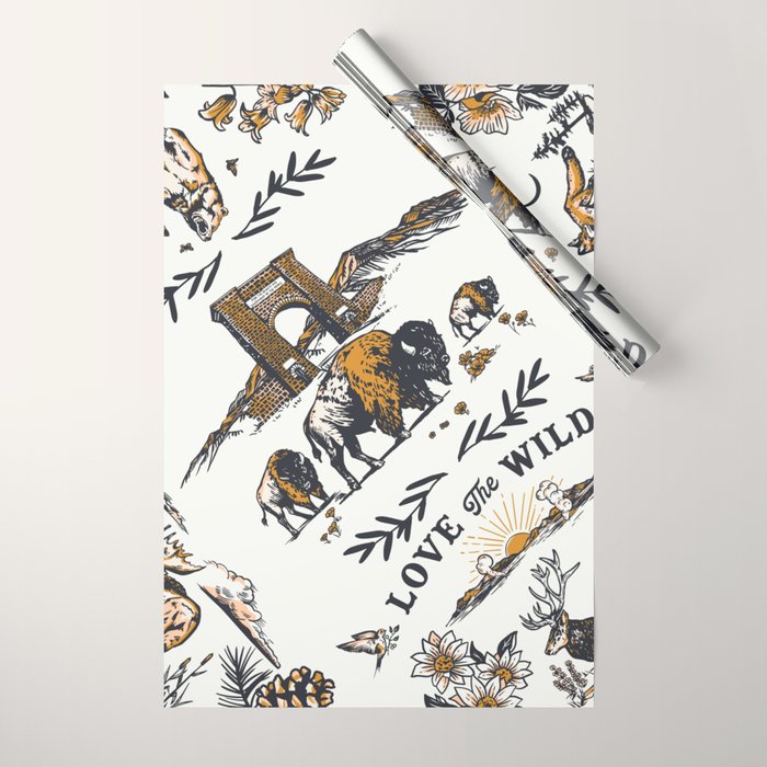 Vintage Yellowstone Pattern  Wrapping Paper Gallery Image 1