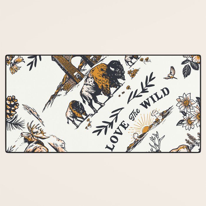 Vintage Yellowstone Pattern  Desk Mat Gallery Image 3