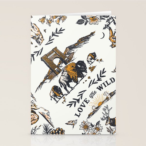 Vintage Yellowstone Pattern  Stationery Card Gallery Image 2