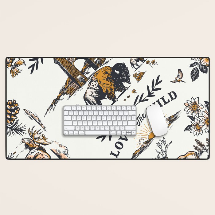 Vintage Yellowstone Pattern  Desk Mat Gallery Image 1