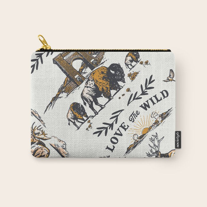 Vintage Yellowstone Pattern  Carry All Pouch Gallery Image 1