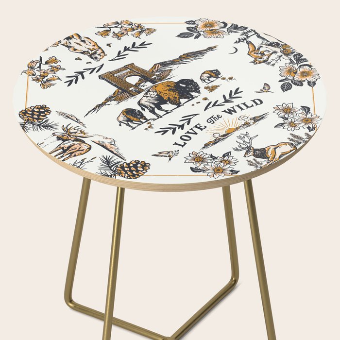 Vintage Yellowstone Pattern  Side Table Gallery Image 2