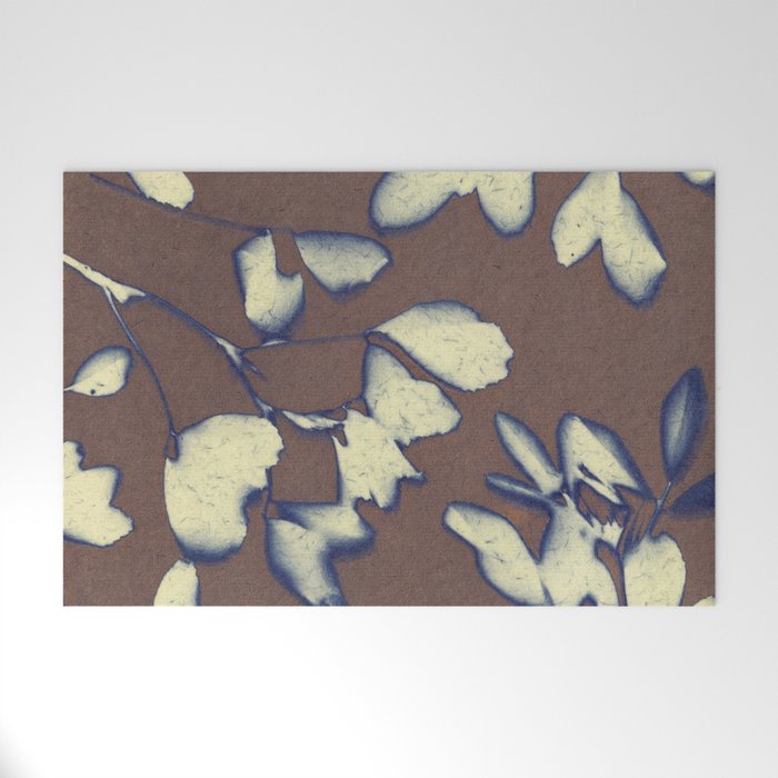 Botanical Whispers / Brown & Blue Welcome Mat Gallery Image 1