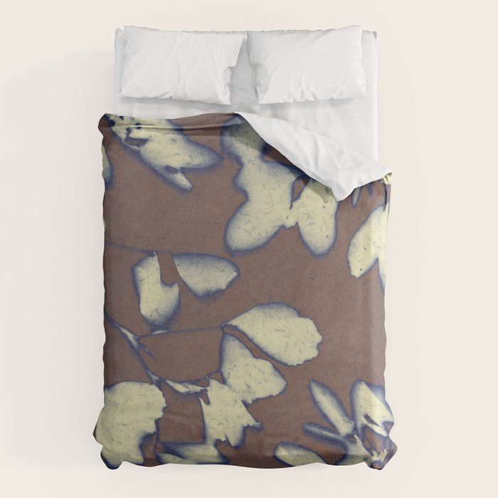 Botanical Whispers / Brown & Blue Duvet Cover Gallery Image 1