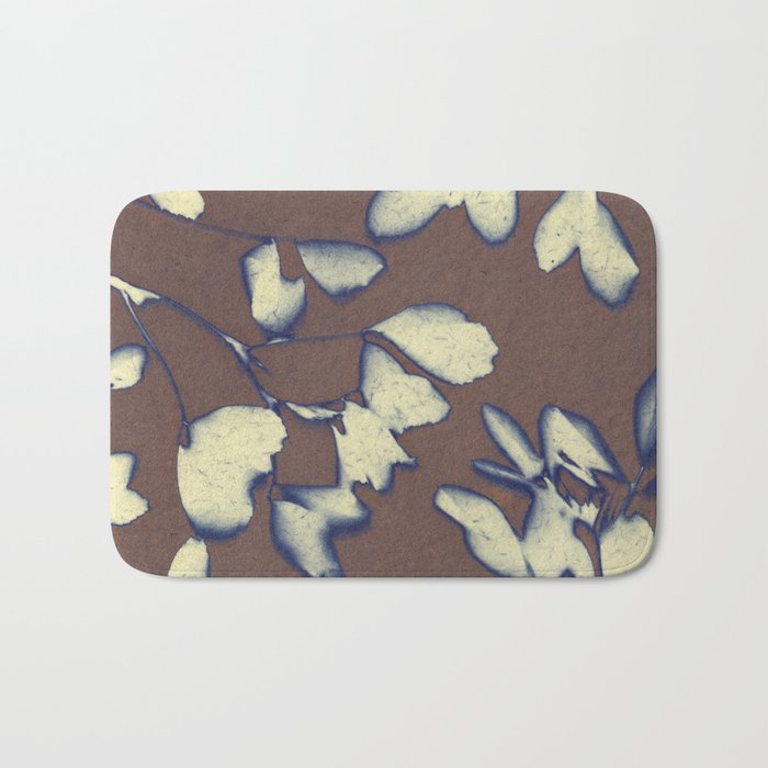 Botanical Whispers / Brown & Blue Bath Mat Gallery Image 1