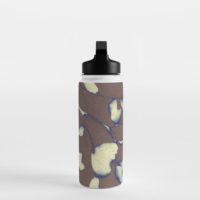 Botanical Whispers / Brown & Blue Water Bottle Gallery Image 3